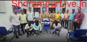 श्रीरामपूरात गावठी कट्टे विकण्यासाठी आलेले तीन आरोपी गजाआड;५ गावठी कट्टयांसह ४ लाख ९ हजारांचा मुद्देमाल जप्त