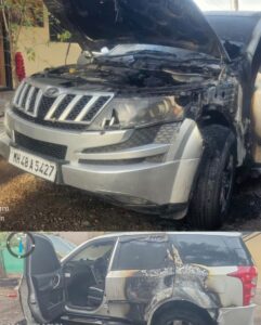 सरपंच पतीची घरासमोर लावलेली चारचाकी जाळली;जाफराबाद येथील घटनेने खळबळ